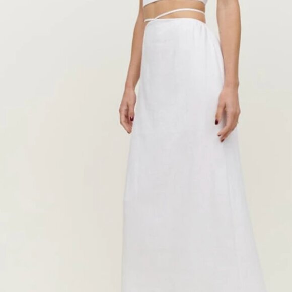 REFORMATION Pepper Linen Two Piece Set (WHITE) - Picture 2 of 4